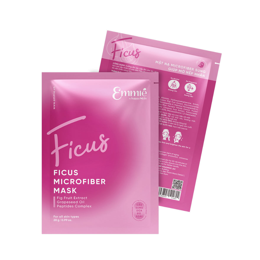 Mặt nạ Emmie Microfiber Mask 28g dưỡng ẩm làm dịu da mờ nếp nhăn