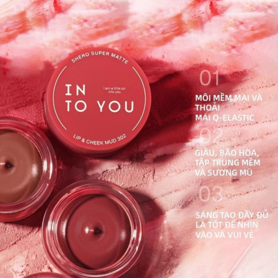 Son bùn hũ Into You Shero Super Matte 5g mịn môi lâu trôi lên màu chuẩn