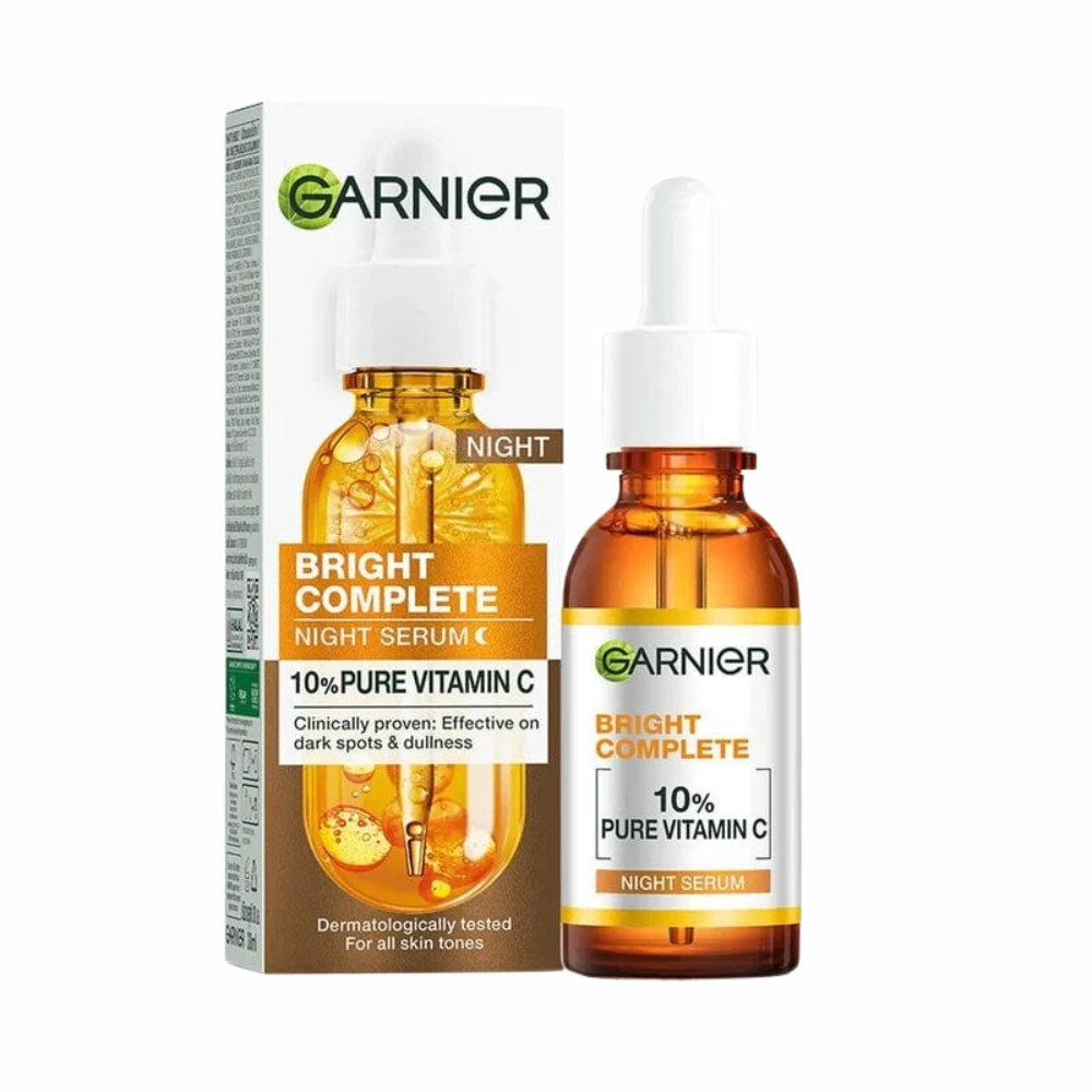 Serum GARNIER 10% Vitamin C Bright Complete Overnight Sáng Da Mờ Thâm 30ml