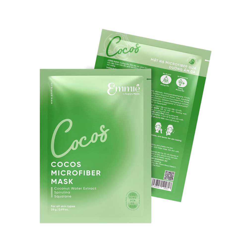 Mặt nạ Emmie Microfiber Mask 28g dưỡng ẩm làm dịu da mờ nếp nhăn