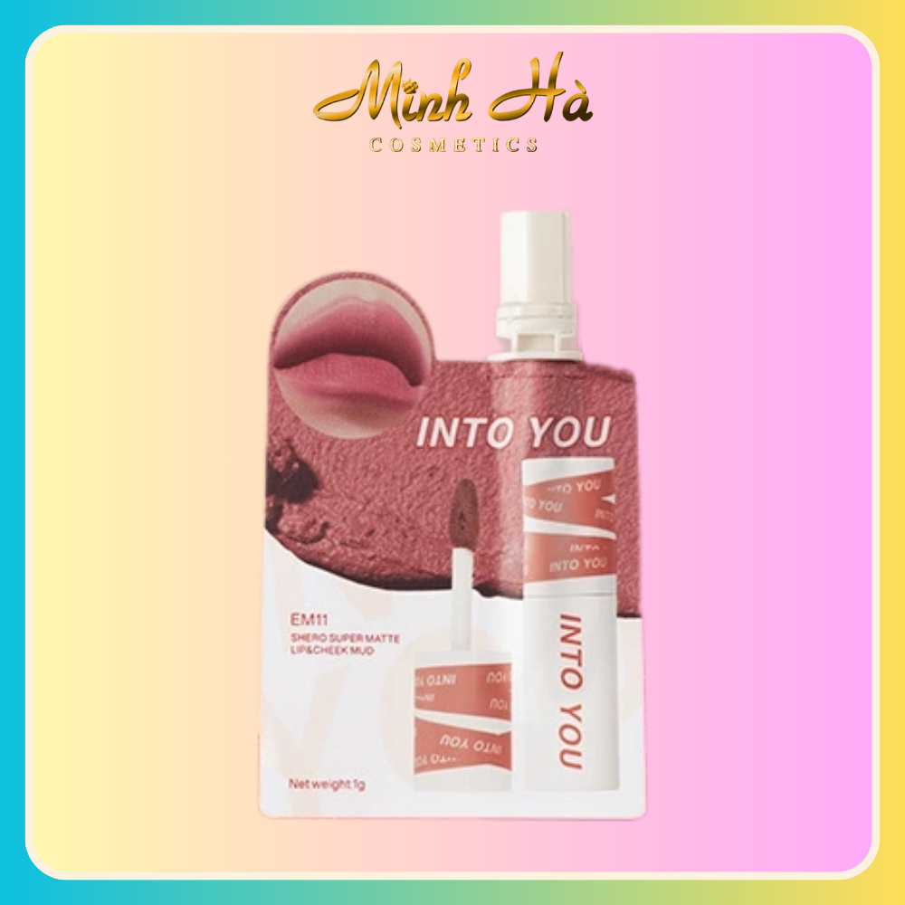 Son kem lì Into You Shero Super Matte Lip & Cheek Mud dạng túi 1g mịn như nhung, dễ thoa