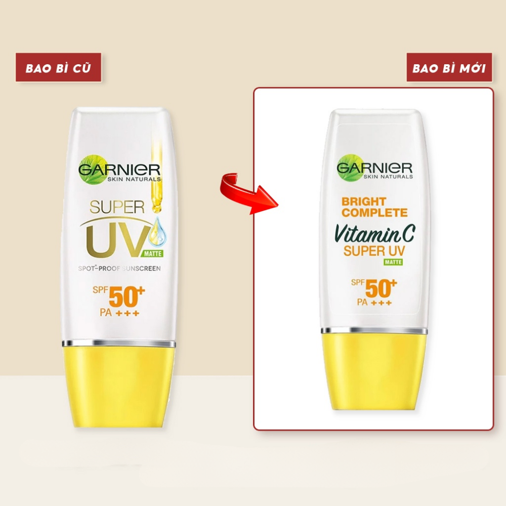 Kem chống nắng Garnier Light Complete Super UV Vitamin C SPF50+ PA++++ 30ml