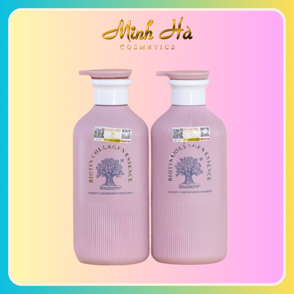 Bộ gội xả Biotin Collagen Essence Voudioty 500ml (Hồng)