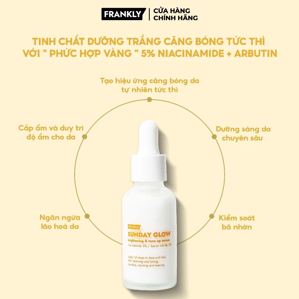 Tinh chất dưỡng sáng và nâng tone da Frankly Sunday Glow 30ml