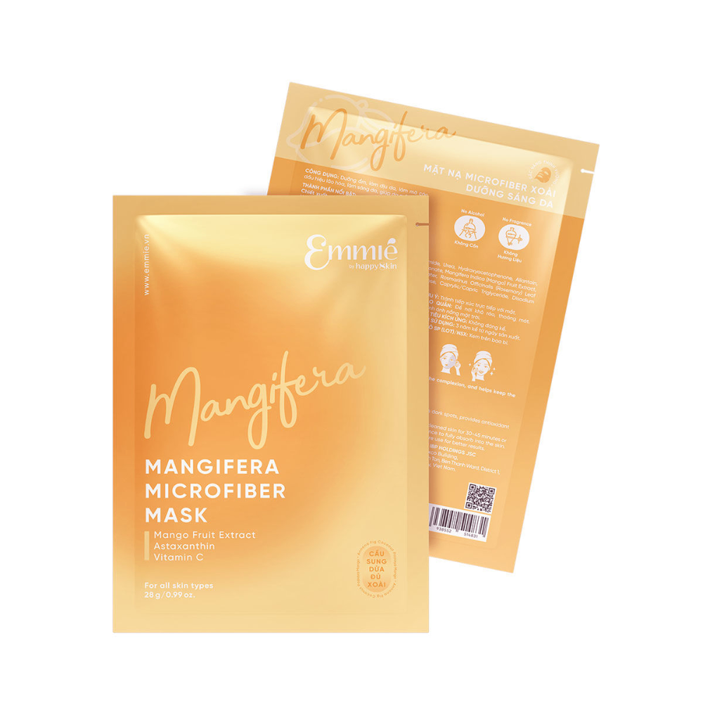 Mặt nạ Emmie Microfiber Mask 28g dưỡng ẩm làm dịu da mờ nếp nhăn