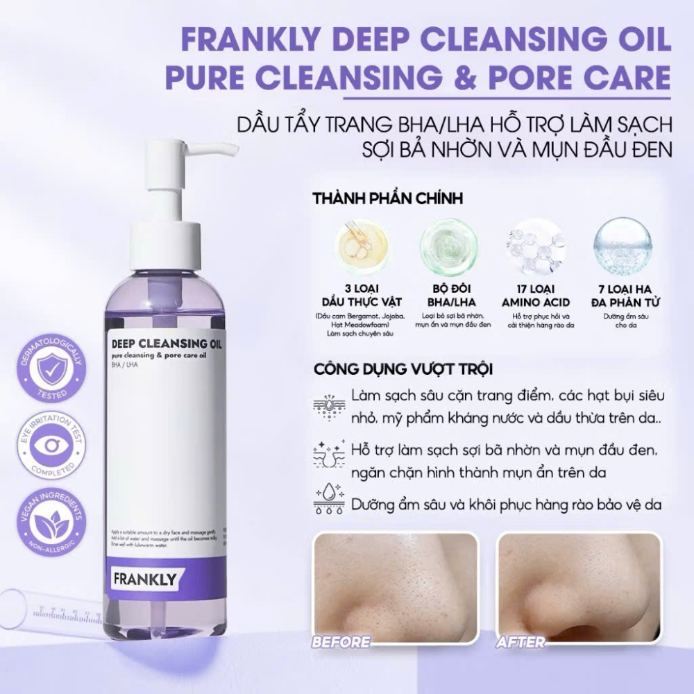 Dầu tẩy trang Frankly deep cleansing oil 200ml