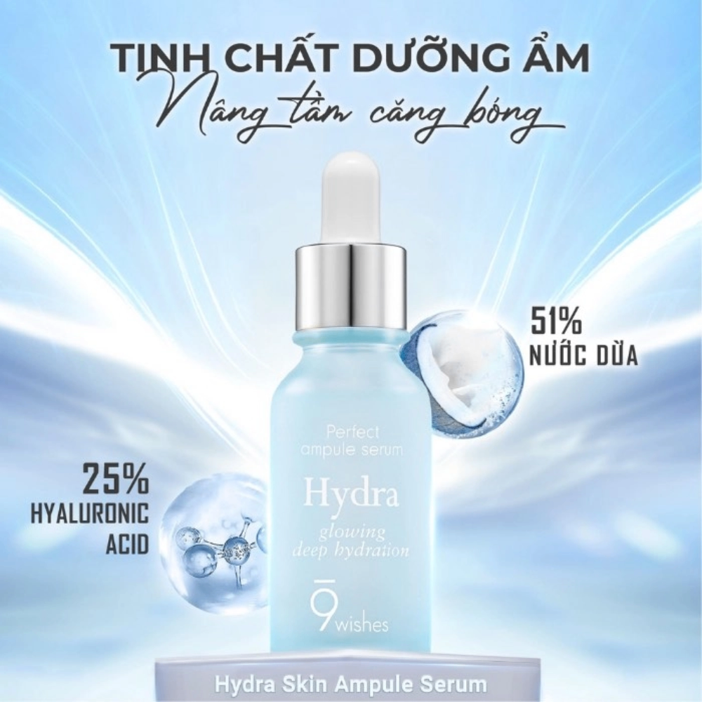 Tinh Chất Dưỡng Ẩm 9 Wishes Hydra Skin Ampule Serum 30ml