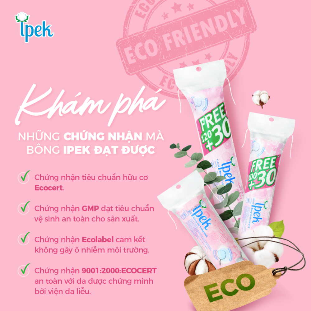 Bông tẩy trang Ipek 150 miếng
