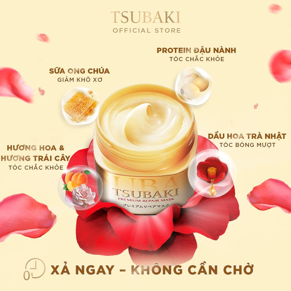 Mặt nạ tóc Tsubaki Premium Repair Mask 180g phục hồi dưỡng ẩm cho tóc luôn mềm mượt