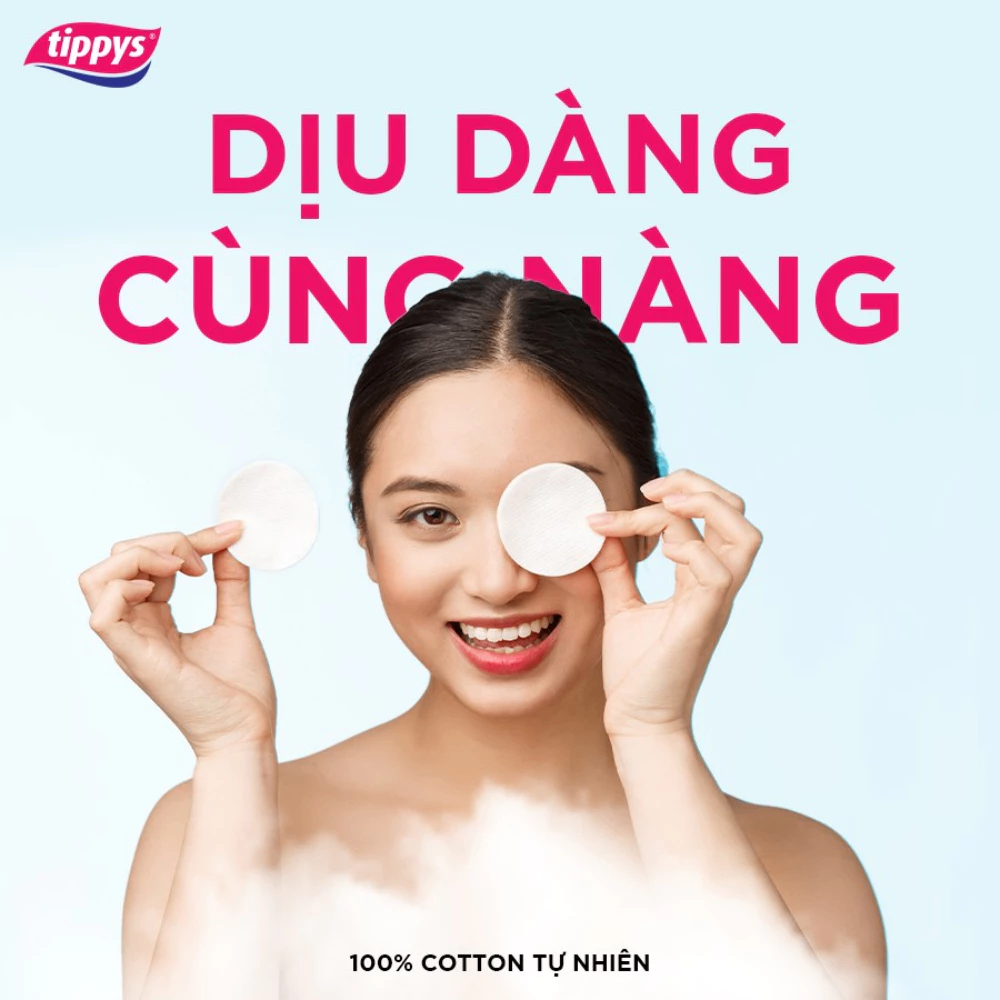 Bông tẩy trang Tippys 120 miếng