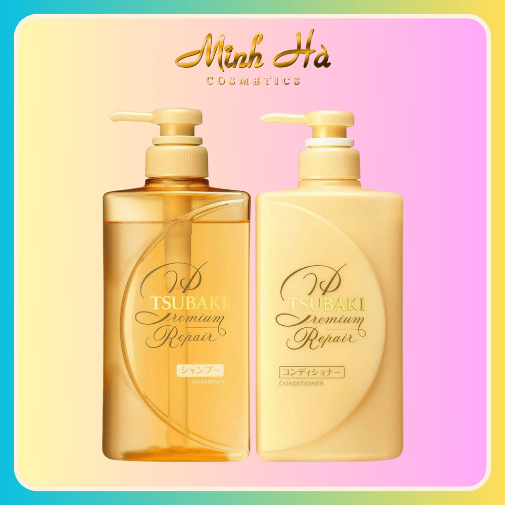 Dầu gội & xả Premium Repair Tsubaki 490ml phục hồi giảm rụng tóc