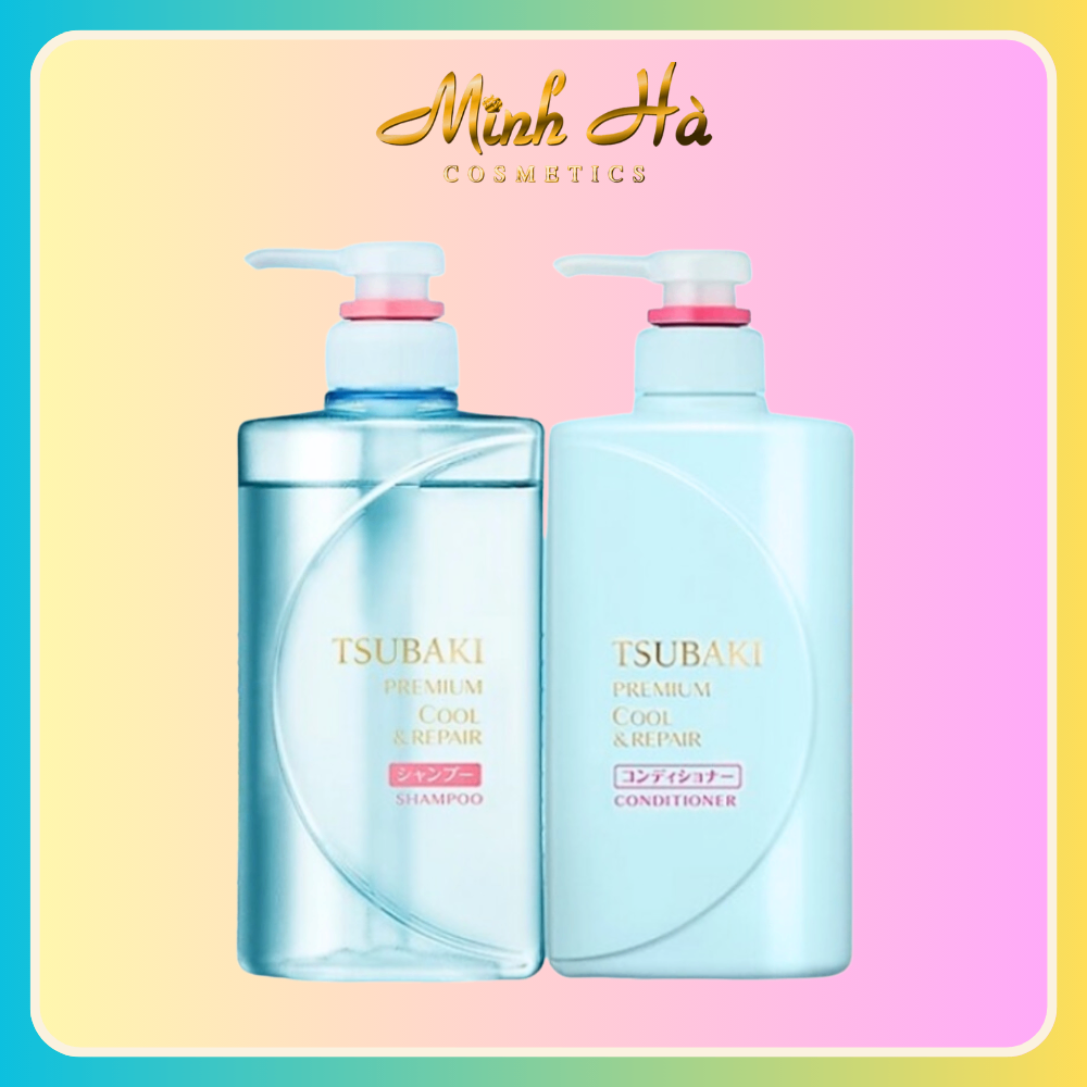Bộ (gội + xả ) Tsubaki  phục hồi hư tổn tóc sạch dầu mát lạnh #Xanh dương