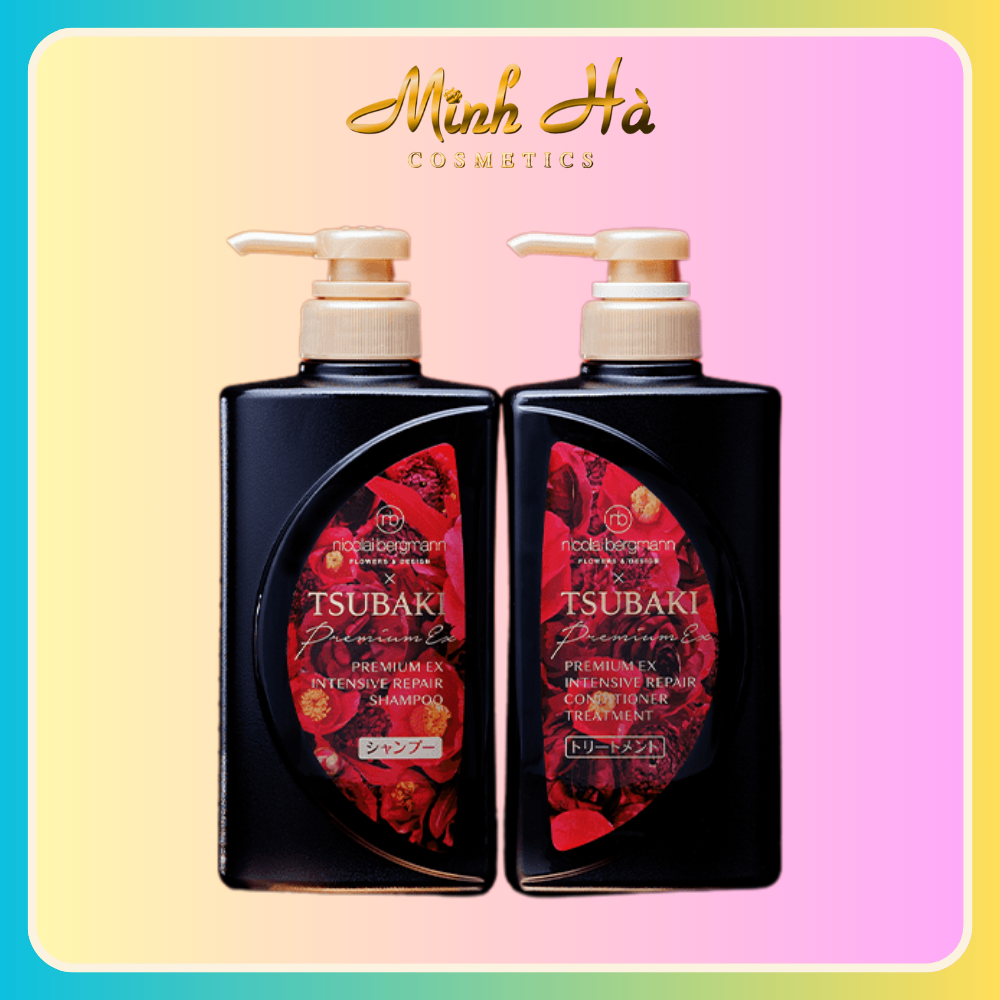 Bộ dầu gội & xả Tsubaki Nicolai Bergmann PREMIUM EX 400ml (màu đen đỏ)
