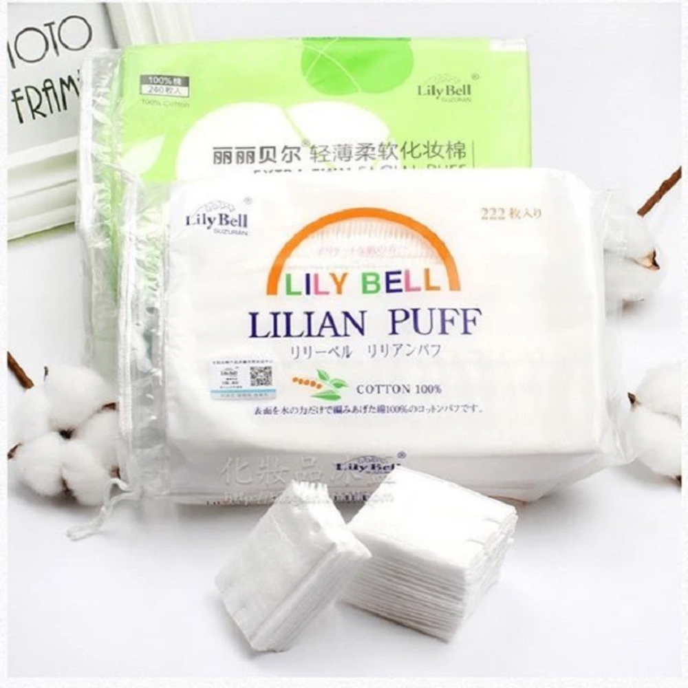 Bông tẩy trang Lily Bell 100% Cotton 222 miếng