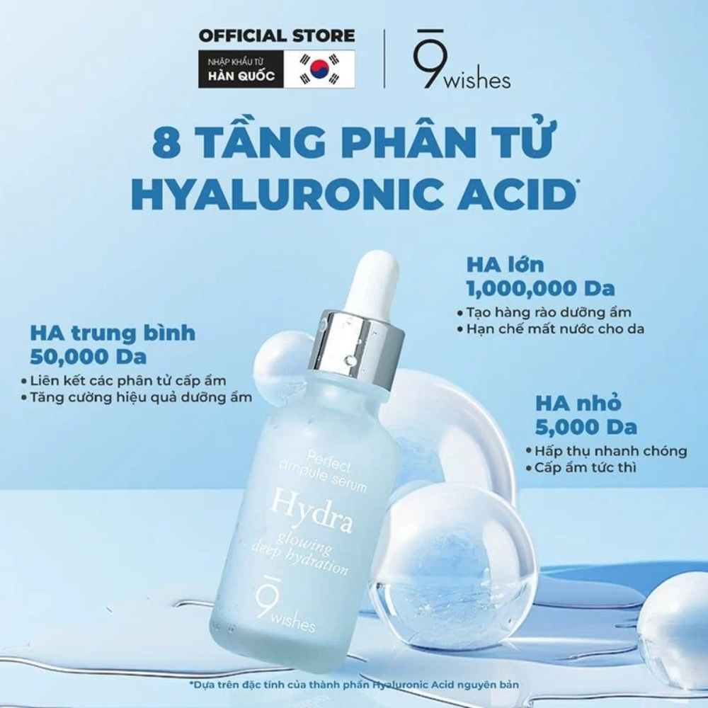 Tinh Chất Dưỡng Ẩm 9 Wishes Hydra Skin Ampule Serum 30ml