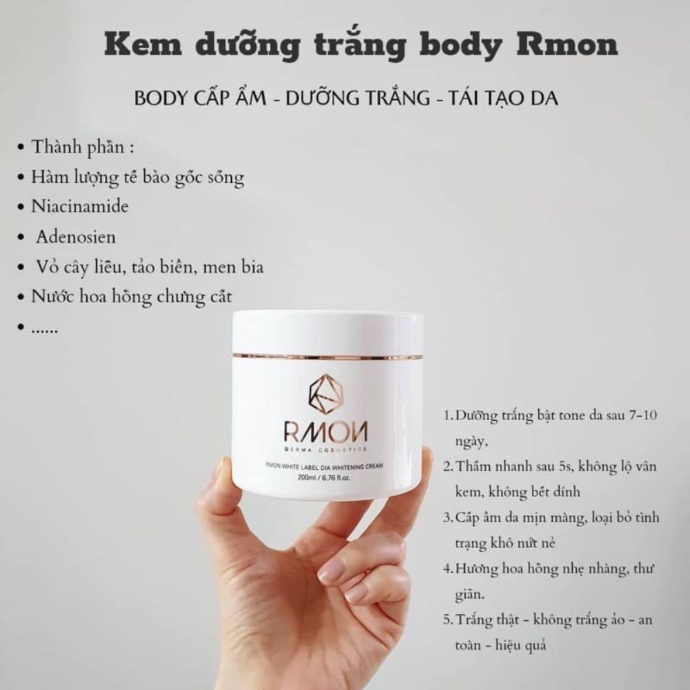 Kem dưỡng tế bào gốc trắng da Body RMON 200ml