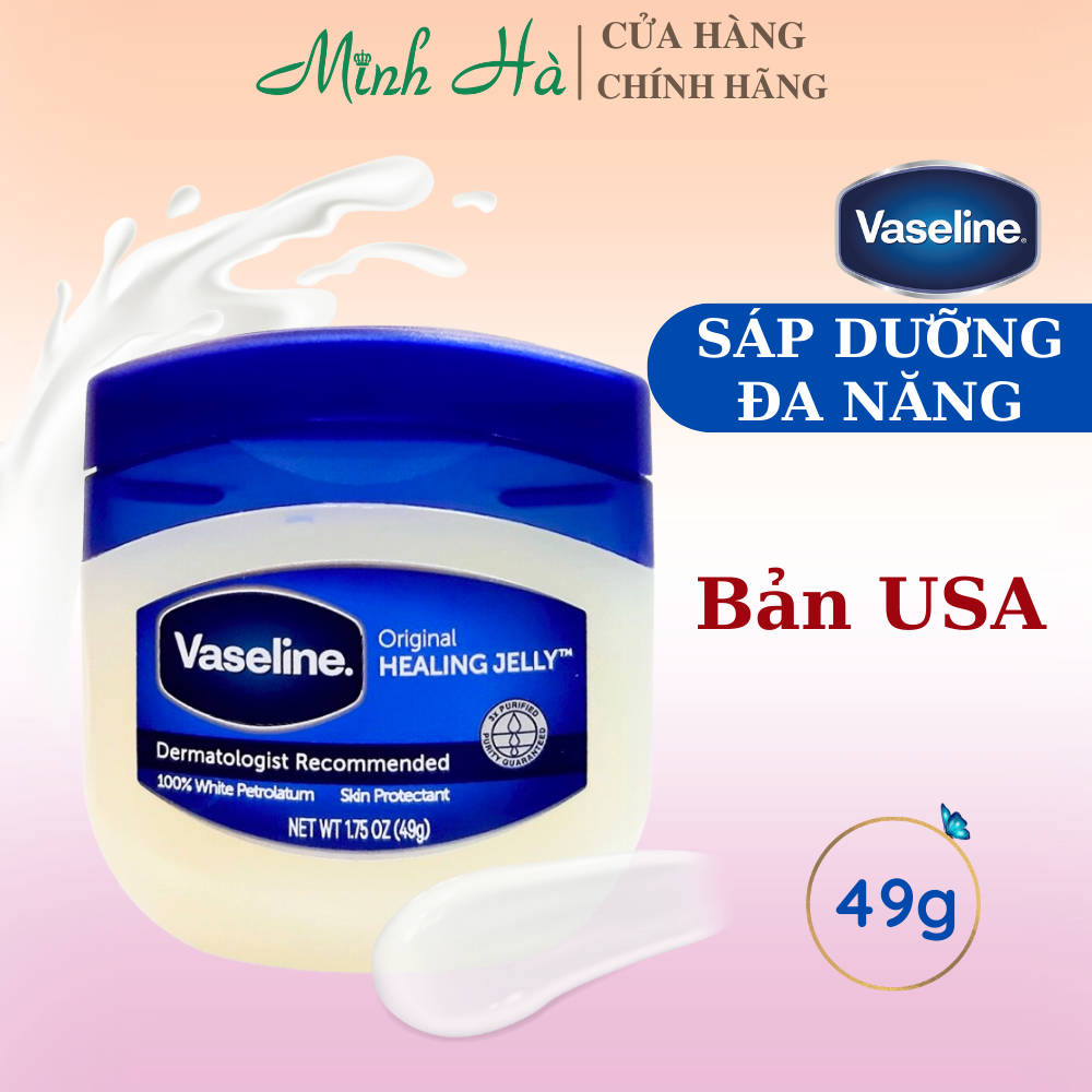 Sáp dưỡng ẩm Vaseline Mỹ 100% Pure Petroleum Jelly Original 49g, 50g, 100g - Đa Năng
