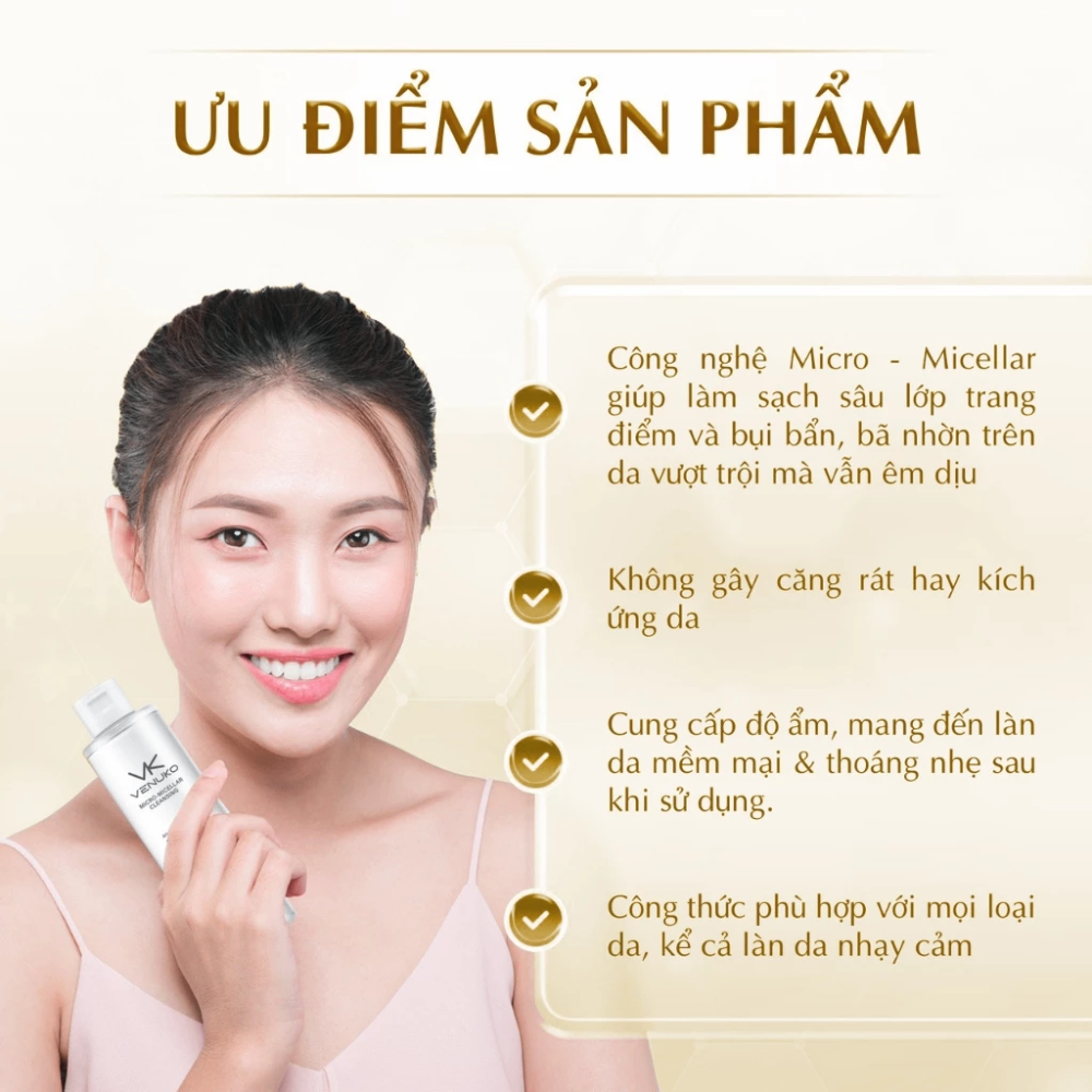 Nước tẩy trang Venuko Micro Micellar Cleansing 200ml