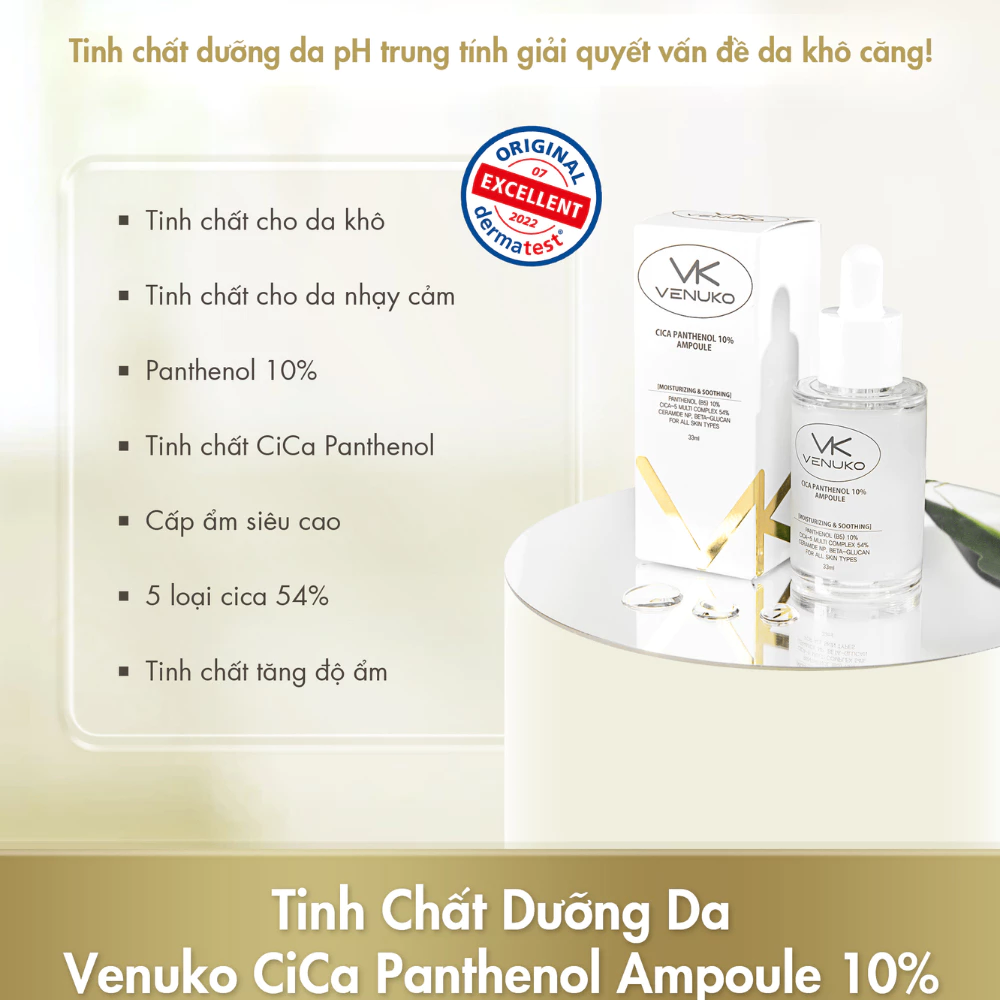 Tinh chất phục hồi Venuko Cica Panthenol Ampoule 10% 33ml