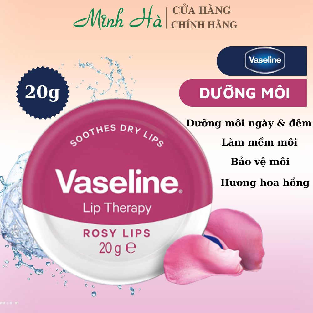 Dưỡng môi Vaseline lip therapy rosy lips 20g cho môi mềm mịn