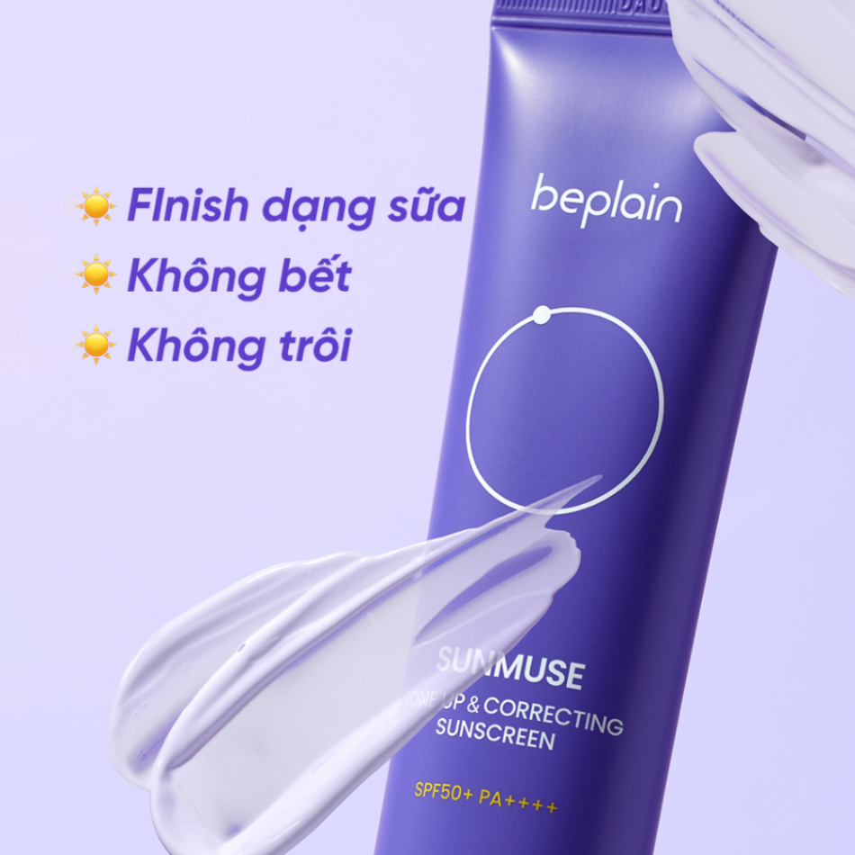 Kem chống nắng Beplain 50ml thuần chay cho các loại da khác nhau