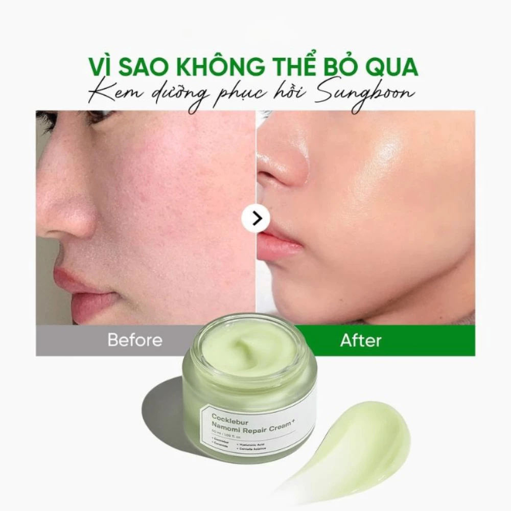 Sungboon Kem dưỡng phục hồi Cocklebur Namomi Repair Cream+ 50ml