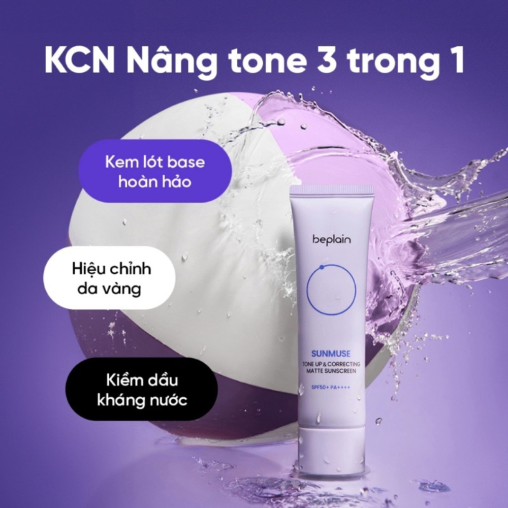 Kem chống nắng Beplain 50ml thuần chay cho các loại da khác nhau