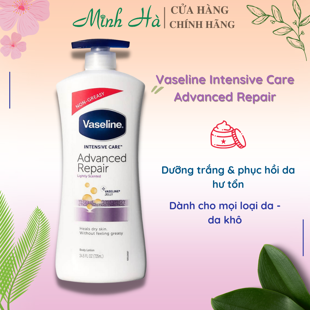 Sữa dưỡng thể Vaseline Healthy White UV Lightening Body Lotion 725ml giúp dưỡng trắng dưỡng ẩm phù hợp cho mọi loại da