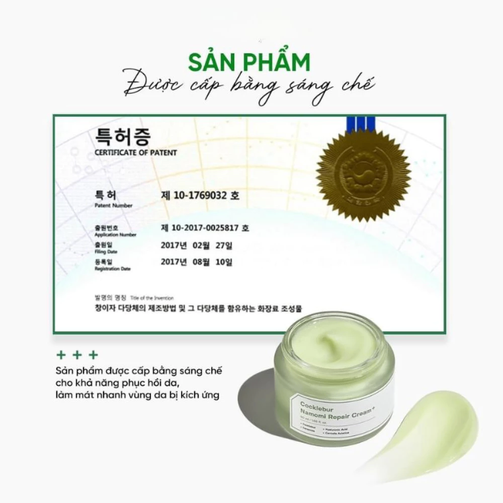 Sungboon Kem dưỡng phục hồi Cocklebur Namomi Repair Cream+ 50ml