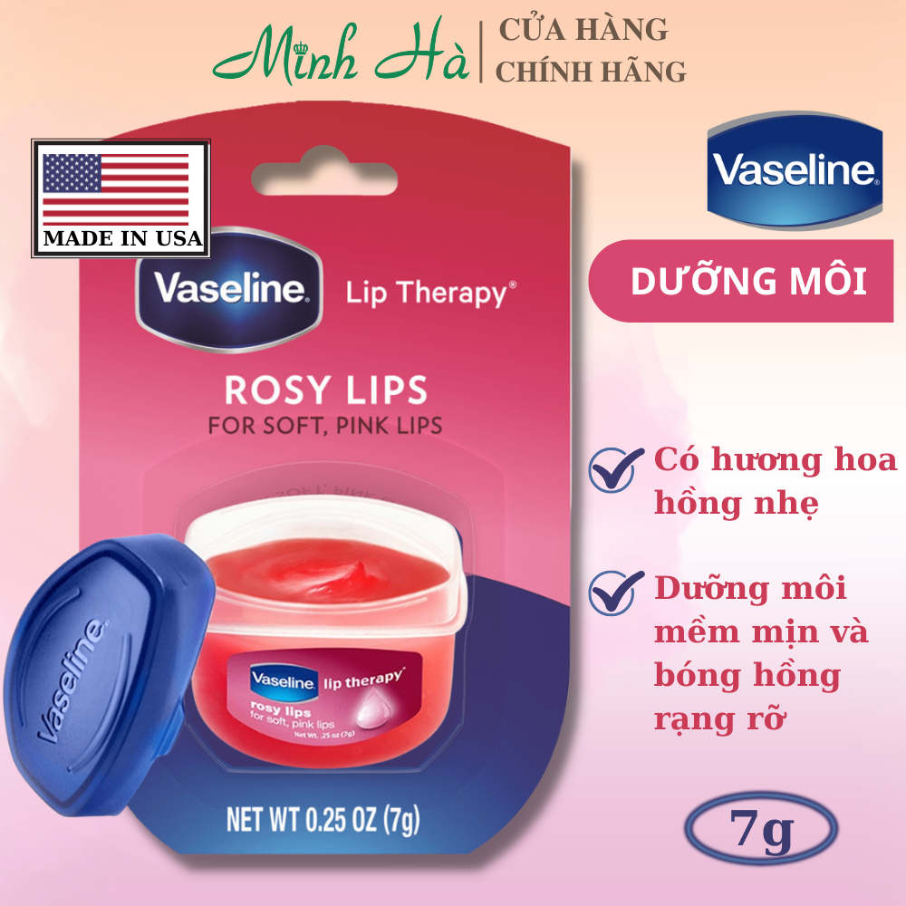 Vaseline dưỡng môi Lip Therapy 7g dưỡng môi hồng xinh