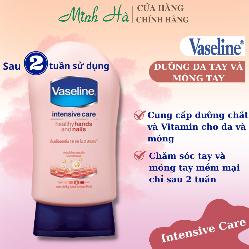 Kem dưỡng da tay và móng Vaseline Healthy Hands and Nails 85ml giúp da tay mịn màng, móng tay khỏe