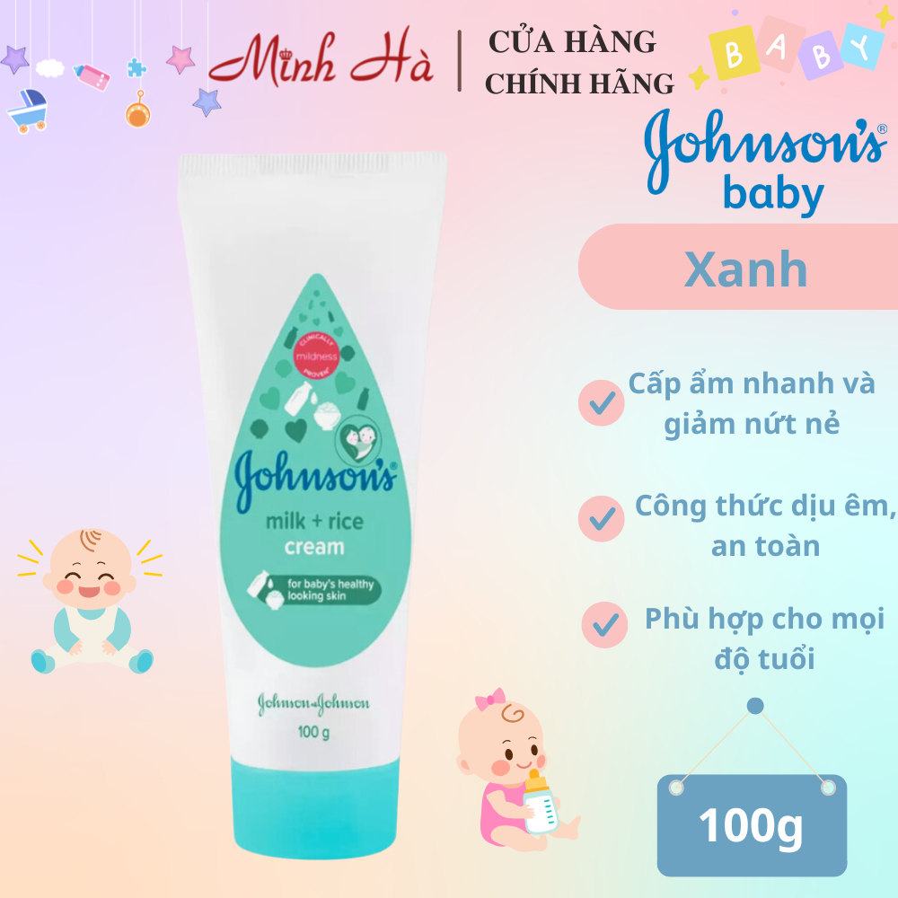Kem dưỡng ẩm chống nẻ cho bé Johnson's Baby Cream 50/100g làm mềm và chống khô nẻ