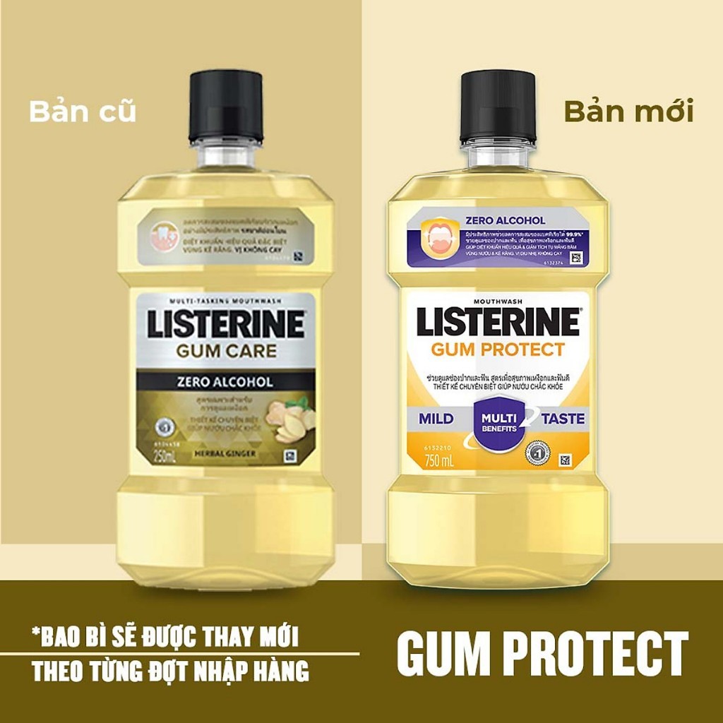 Nước súc miệng Listerine Cool Mint Total Care Sensitive 250/750ml cho răng nhạy cảm