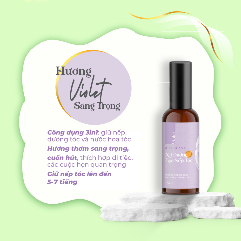 Xịt dưỡng tóc Macaland 100ml giữ nếp tóc lưu hương nước hoa