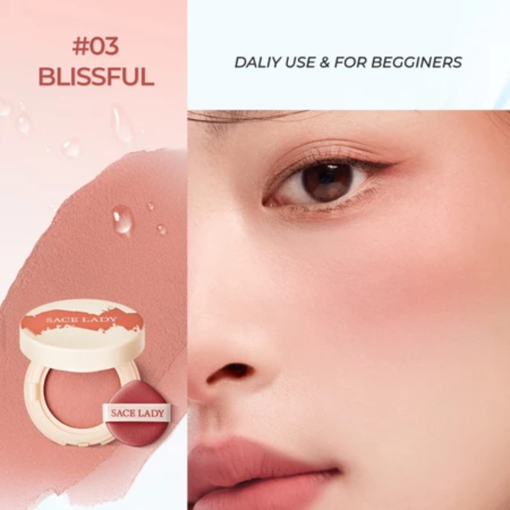 Má hồng dạng kem Sace Lady Air Cushion Clay Blush 3g kết cấu mượt mà lên màu chuẩn