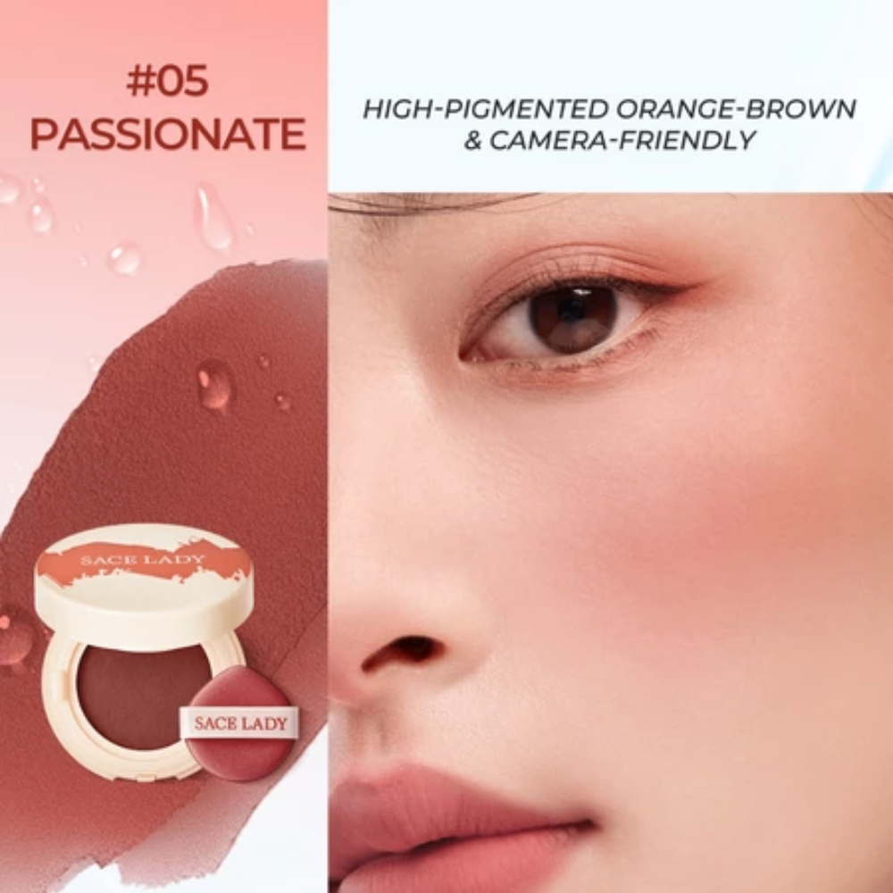 Má hồng dạng kem Sace Lady Air Cushion Clay Blush 3g kết cấu mượt mà lên màu chuẩn