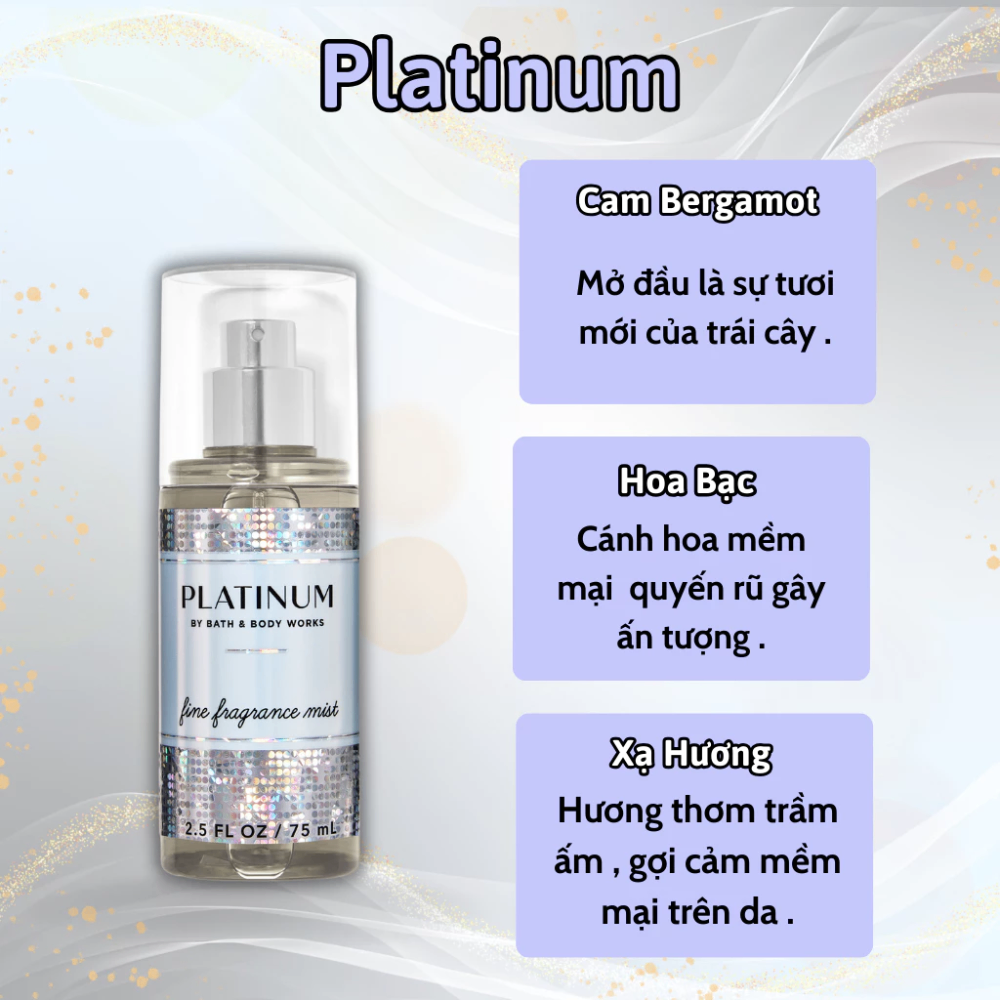 Xịt thơm body Bath & Body Works 75ml xịt thơm toàn thân đa dạng mùi hương phù hợp mọi lứa tuổi