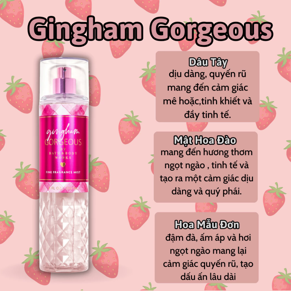 Xịt thơm Bath & Body Works 236ml với mùi hương ngọt ngào, mát dịu, nhẹ nhàng phù hợp cho mọi lứa tuổi