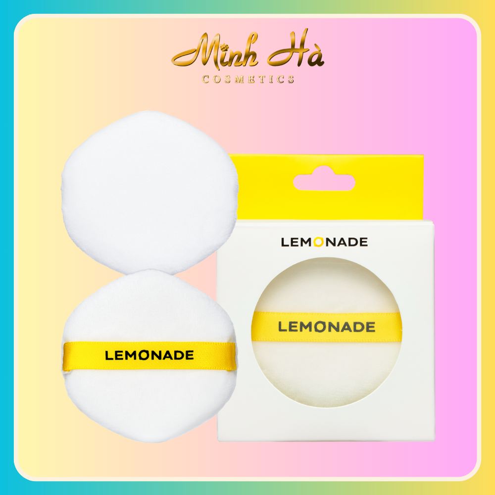 Bộ 2 bông phấn phủ Lemonade Loose Powder Puff Set giúp lớp nền mỏng nhẹ tự nhiên