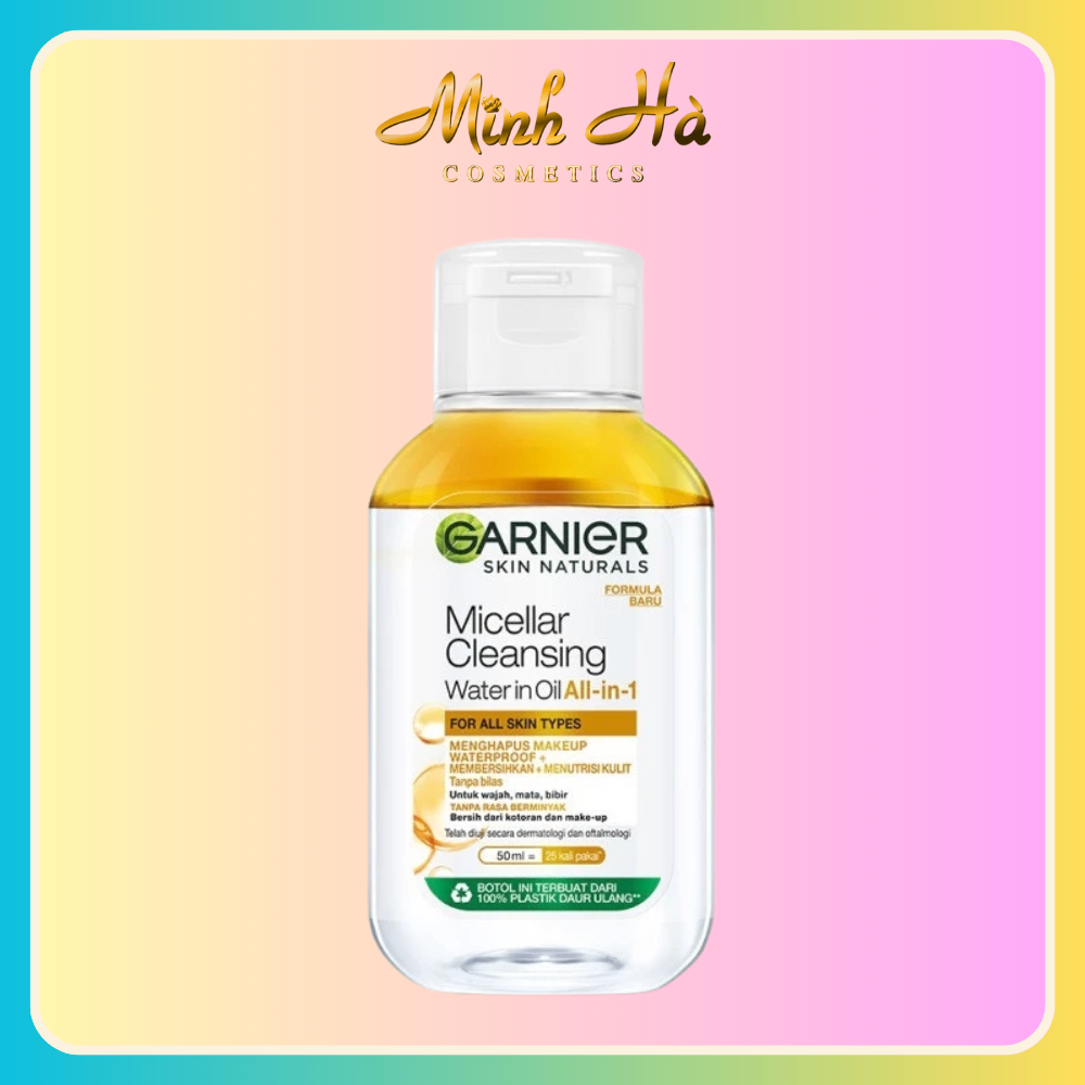 Tẩy trang Garnier Cleansing Water 400ml đủ màu vàng, hồng, xanh lá, xanh dương, đỏ giúp làm sach da dịu nhẹ