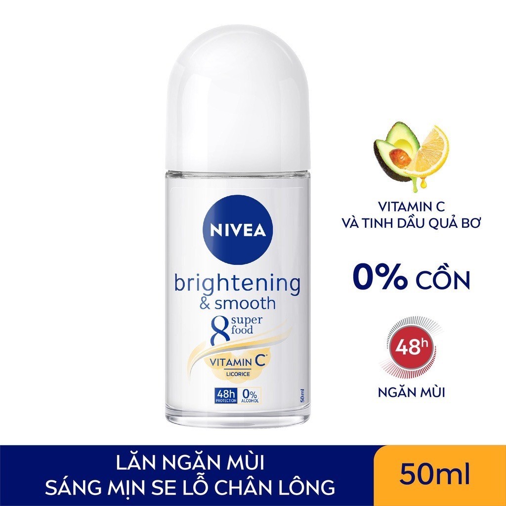 Lăn khử mùi Nivea Extra brightening Nữ Pearl & Beauty Nữ Dry impact cho nam 25/50ml dạng lăn nhỏ gọn, dễ bỏ túi