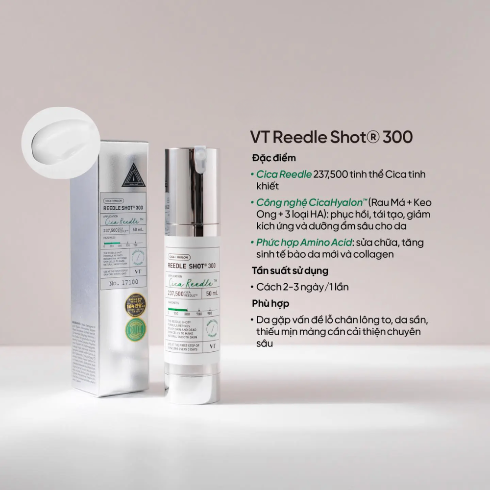 Tinh chất VT Cosmetics Cica Reedle Shot Essence 50ml tái tạo căng bóng da