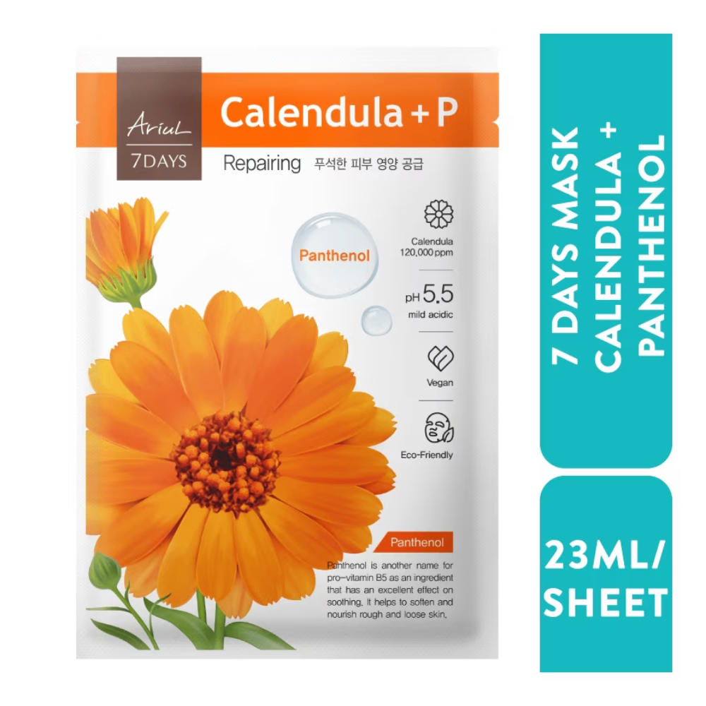 Mặt nạ Ariul 7Days Calendula + Panthenol hoa cúc 23ml cấp ẩm phục hồi da hư tổn