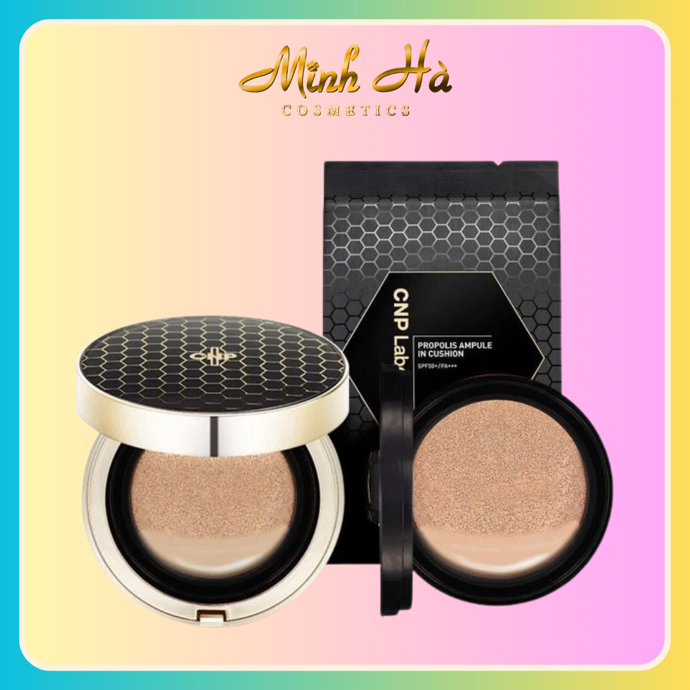 Phấn nước CNP Laboratory Propolis Ampule In Cushion SPF50+ PA+++ 15g (kèm lõi) che phủ hoàn hảo lớp nền tự nhiên