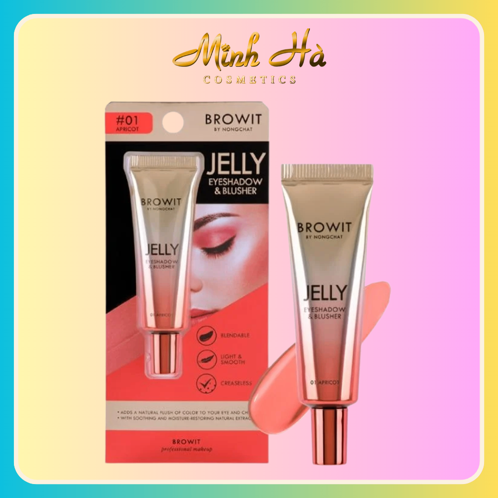 Má hồng kem & phấn mắt Browit By Nongchat Jelly Eyeshadow & Blusher 10g kết cấu lỏng nhẹ dễ tán