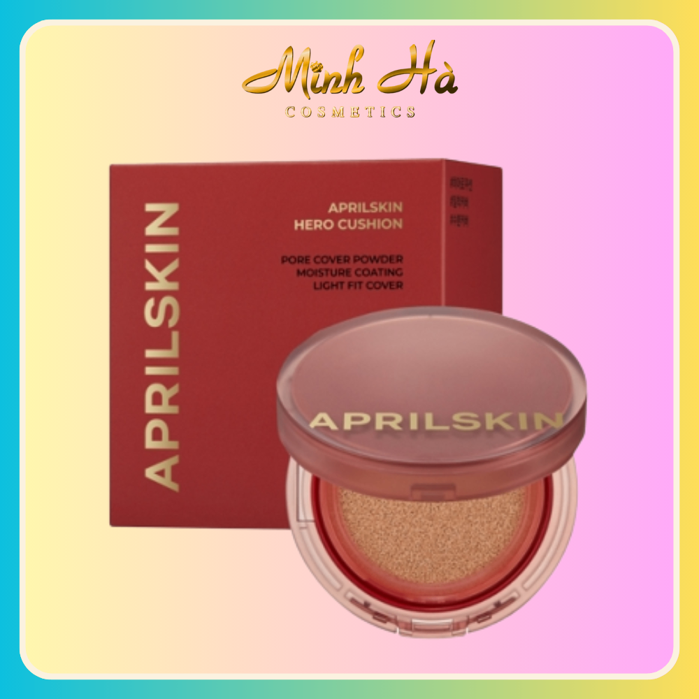 Phấn nước Aprilskin Hero Cushion 12g che phủ hoàn hảo bền màu suốt cả ngày