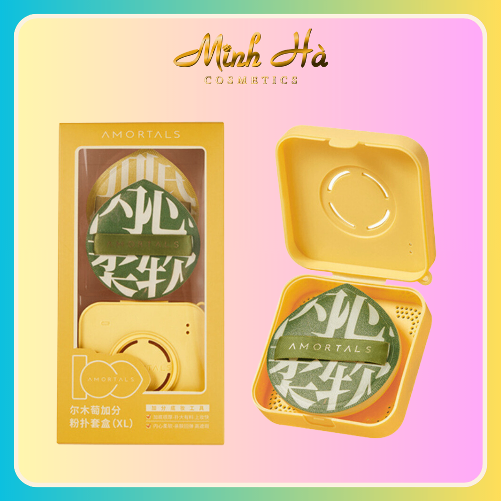 Hộp mút trang điểm AMORTALS size XL giúp lớp nền mỏng nhẹ mịn màng tự nhiên