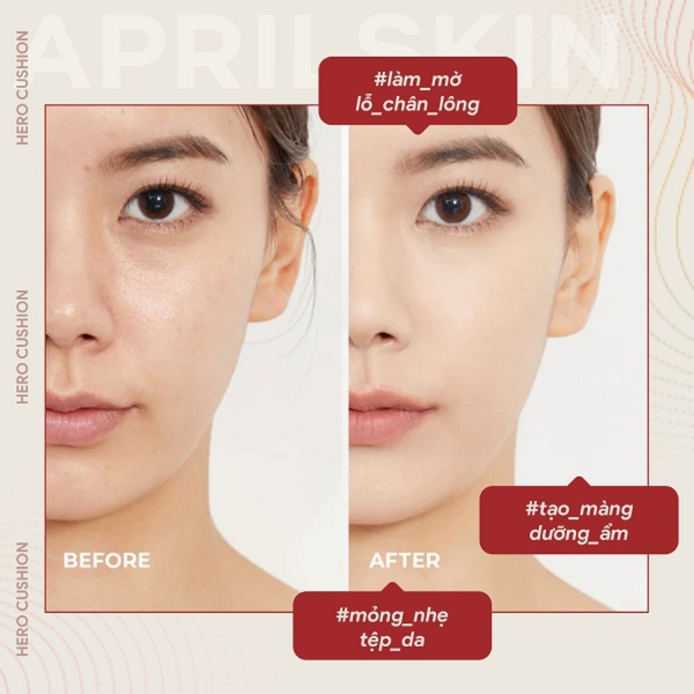 Phấn nước Aprilskin Hero Cushion 12g che phủ hoàn hảo bền màu suốt cả ngày