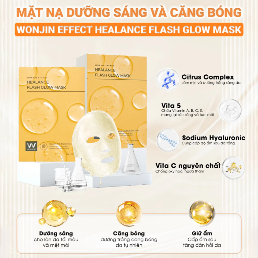 Mặt nạ Wonjin Healance Mask 30g cấp ẩm hỗ trợ dưỡng sáng