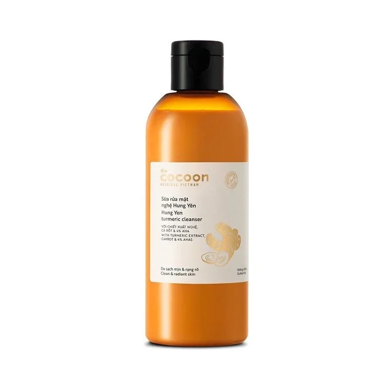 Sữa rửa mặt nghệ Hưng Yên Cocoon turmeric cleanser 140/310ml loại bỏ bụi bẩn, làm sáng da